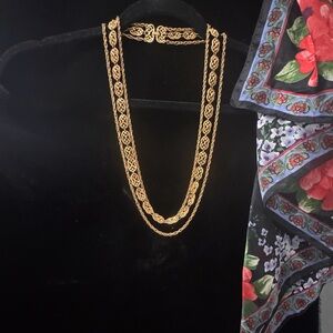 Vintage Trifari Gold-Tone Multi-Strand Filigree Necklace